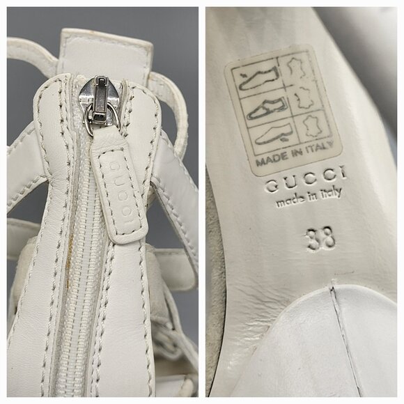 Gucci Daryl Calfskin Suede  Cage Platform Sandals - Picture 8 of 17